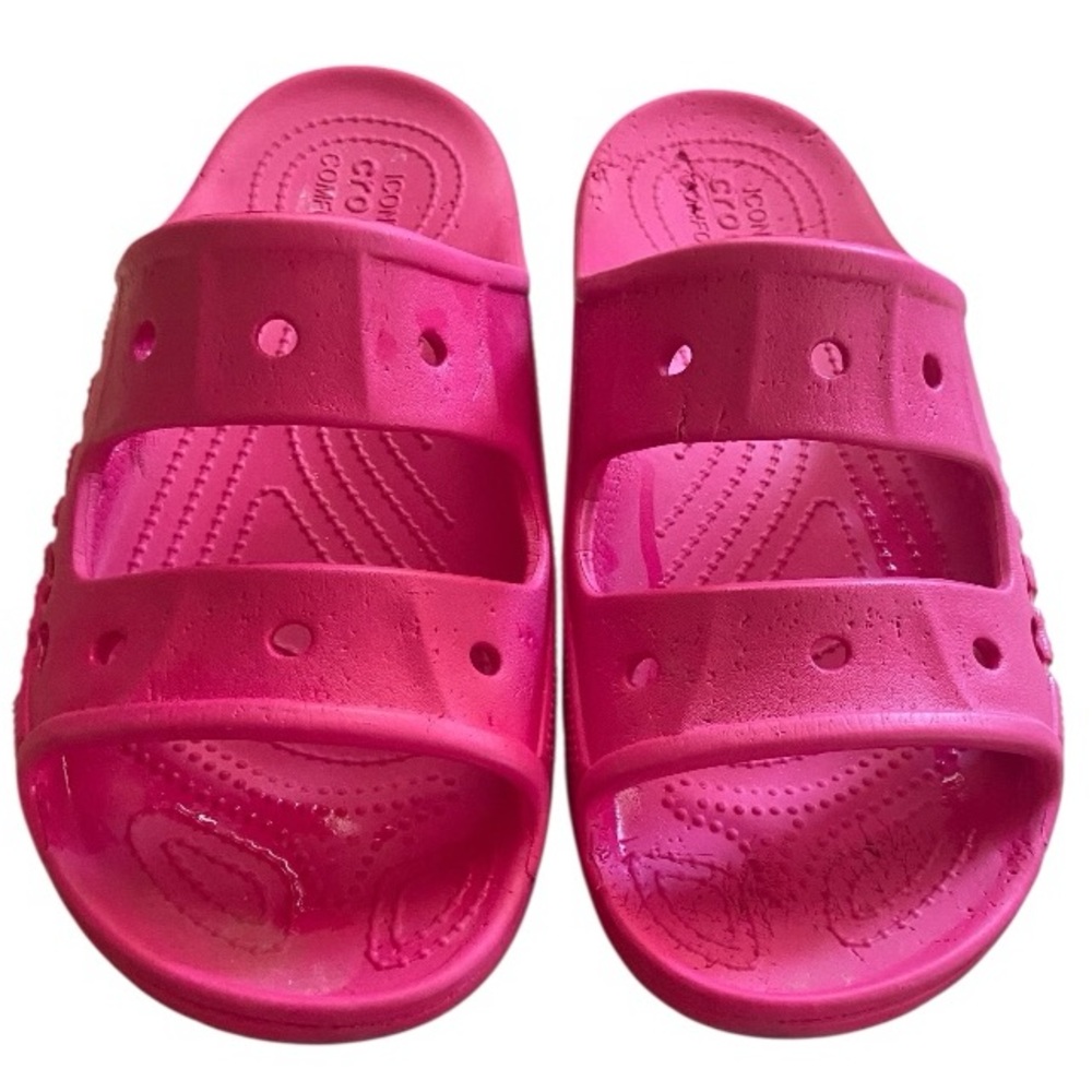 Crocs Classic Iconic Comfort Sandal Double Strap Fuchsia Pink Womens 10 Mens 8